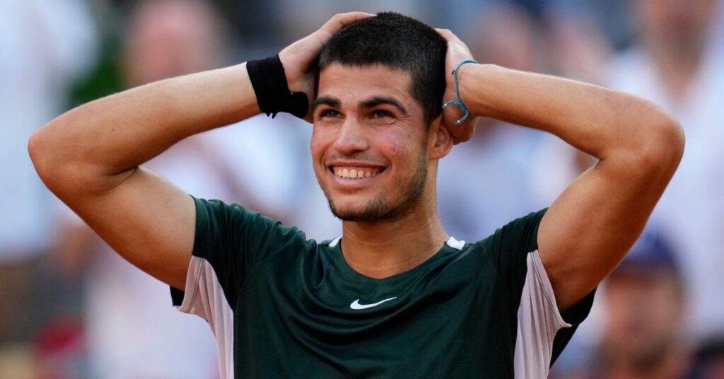 Alcaraz defeating potential tennis goats