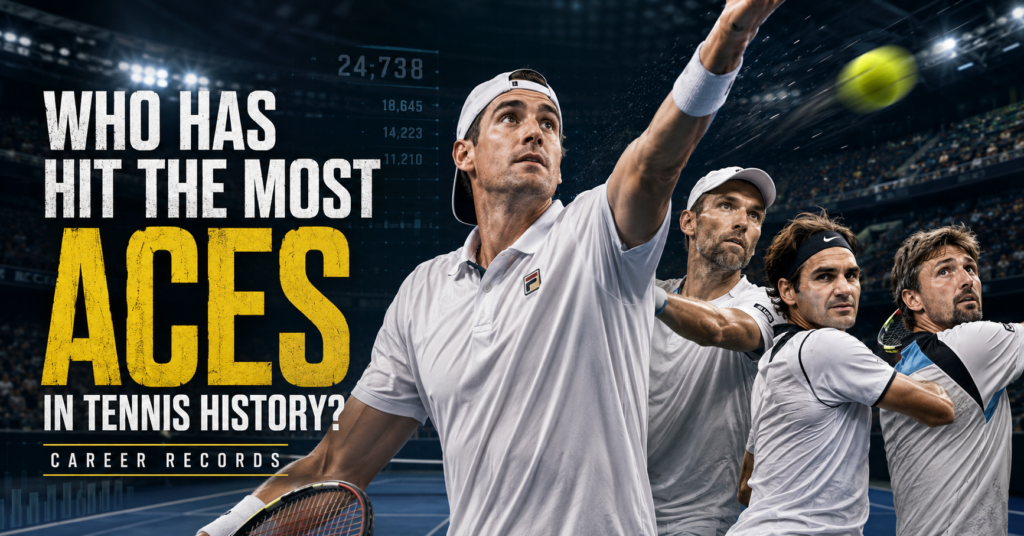 Most career aces in tennis history featuring John Isner, Ivo Karlovic, Roger Federer and other all-time serving leaders