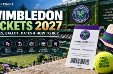 Wimbledon 2027 tickets guide showing ticket prices, Public Ballot, dates and buying options